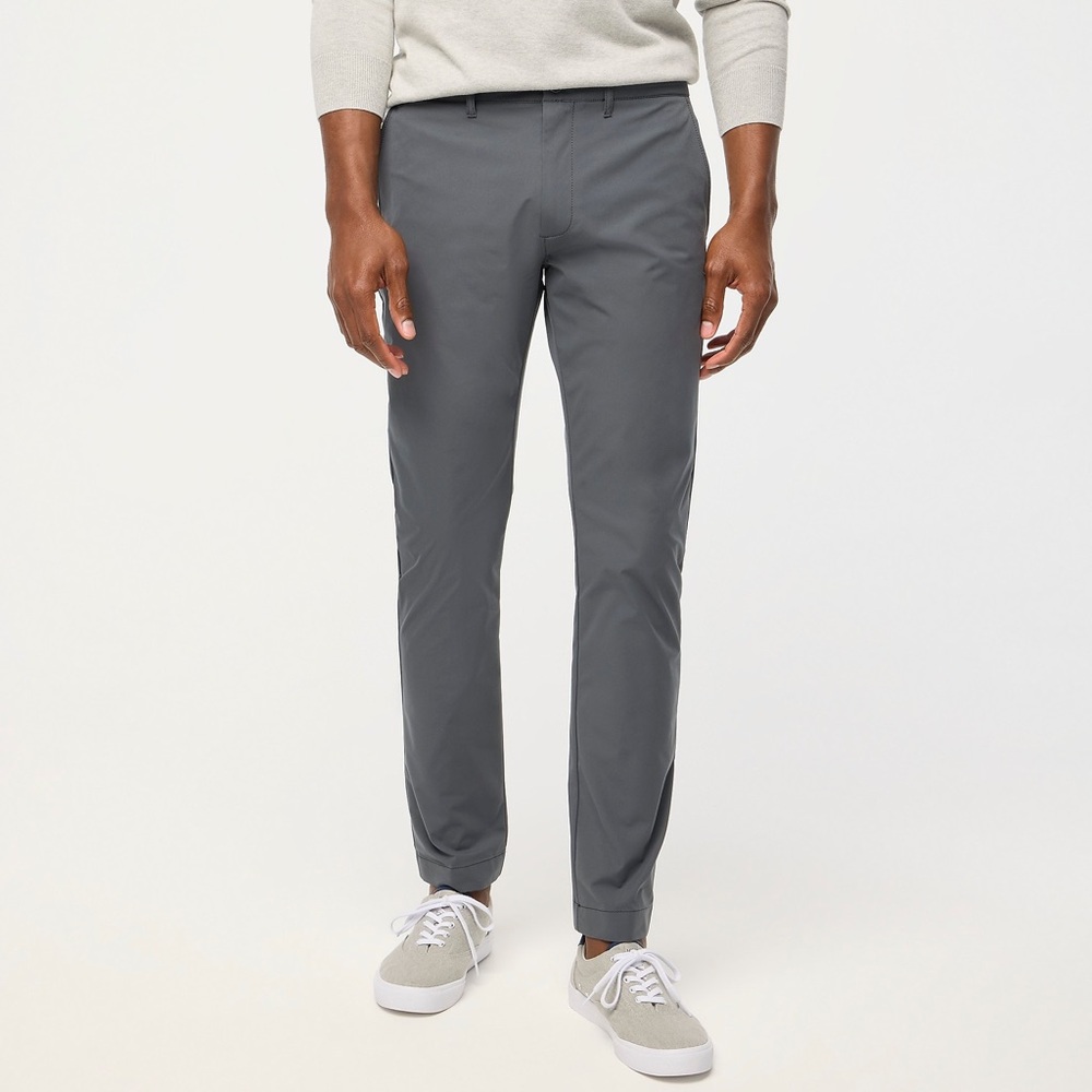 NWT JCrew Factory Men's Grey Slim-Fit Flex Chino Pants Size 32x34 box cut slice